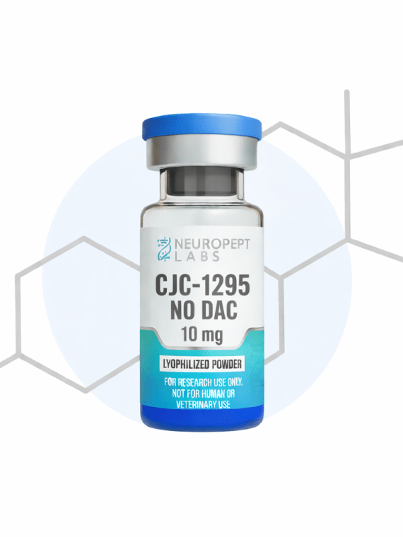 CJC-1295 NO DAC 10mg lyophilized research peptide in sterile laboratory vial for in-vitro use