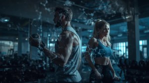 fitness and peptide research concept athletic performance recovery molecular science overlay