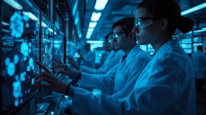 biotechnology laboratory peptide research future medical innovation environment