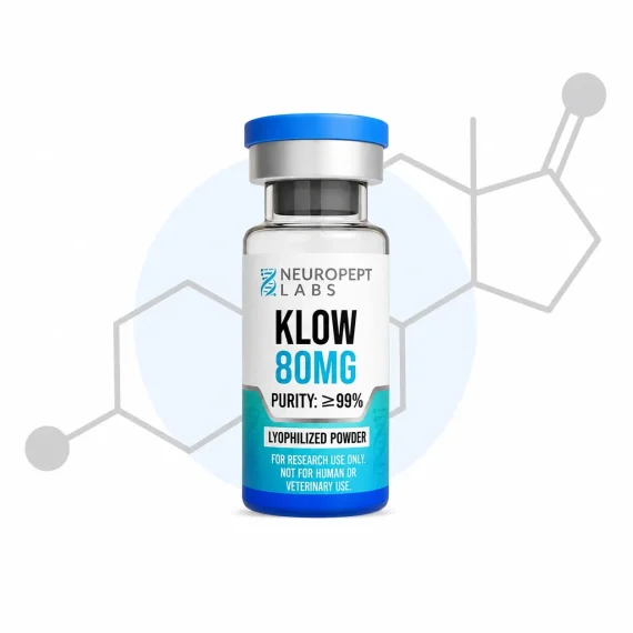 KLOW 80mg research peptide blend GHK-Cu TB-500 BPC-157 KPV lyophilized powder vial for laboratory research