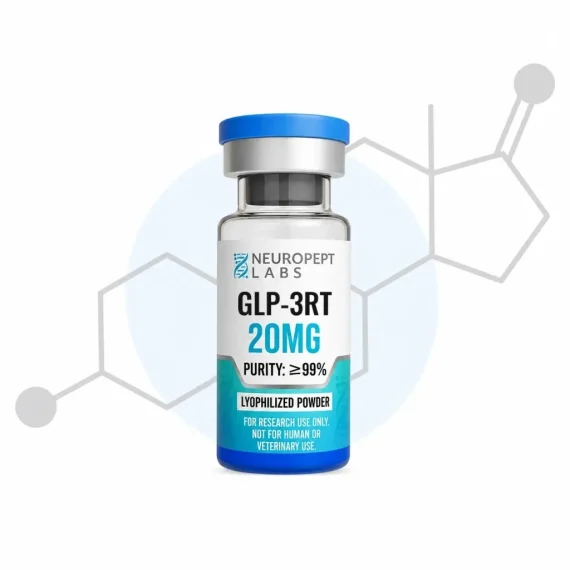 GLP-3RT 20mg (retatrutide) research peptide vial by NeuroPept Labs, >99% purity lyophilized powder for in vitro laboratory research use only